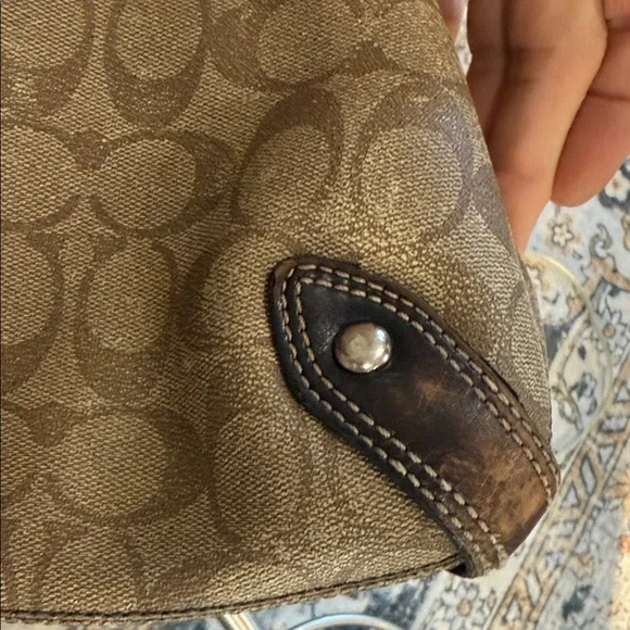 Coach Brown and Cream Signature Stripe Shoulder Bag and crossbody - Picture 12 of 14